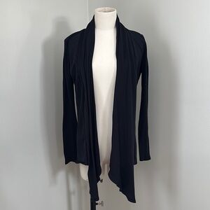 Fabletics Black Ribbed Open Front Cardigan Sz S